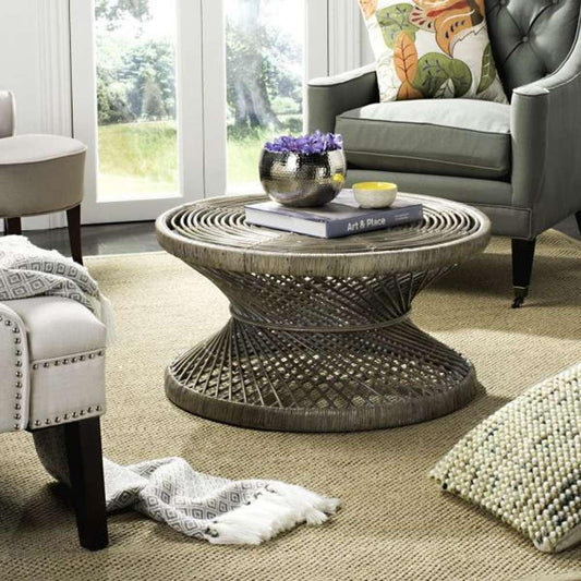 Safavieh - Grimson Large Bowed Coffee Tab - Grey White Wash - WIK6507B veiw 2