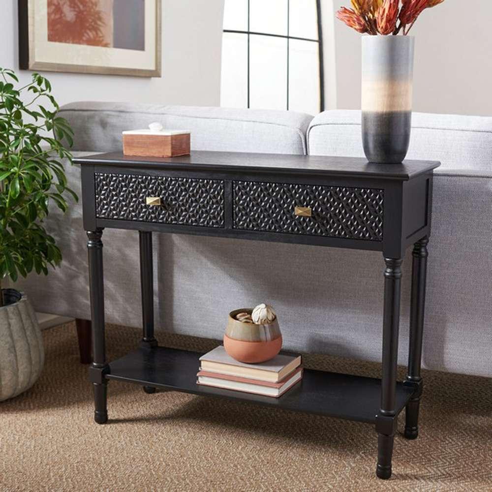 Safavieh - Halton 2Drw Console Table - Black - CNS5718B veiw 2