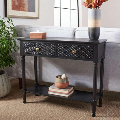 Safavieh - Halton 2Drw Console Table - Black - CNS5718B veiw 2