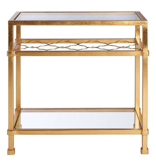 Safavieh - Hanzel Side Table - Gold - Glass - AMH8312A veiw 1