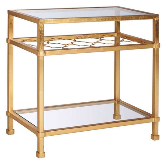 Safavieh - Hanzel Side Table - Gold - Glass - AMH8312A veiw 2