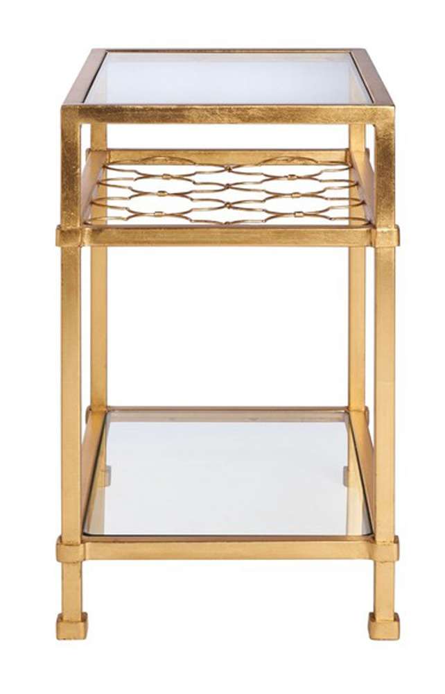Safavieh - Hanzel Side Table - Gold - Glass - AMH8312A veiw 3