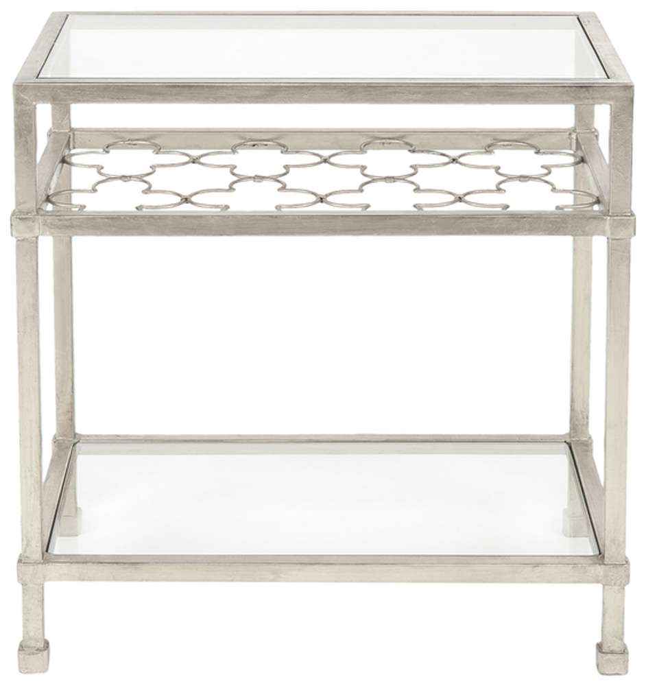 Safavieh - Hanzel Side Table - Silver - Glass - AMH8312B veiw 1