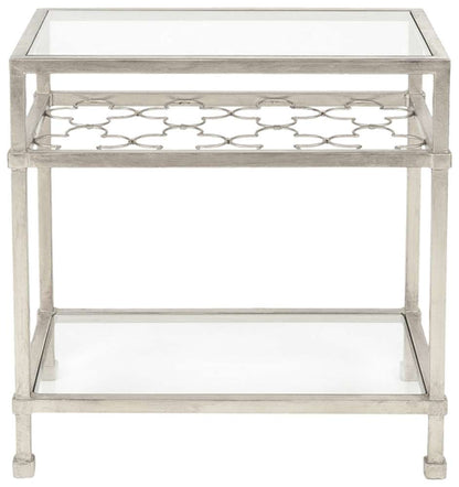 Safavieh - Hanzel Side Table - Silver - Glass - AMH8312B veiw 1