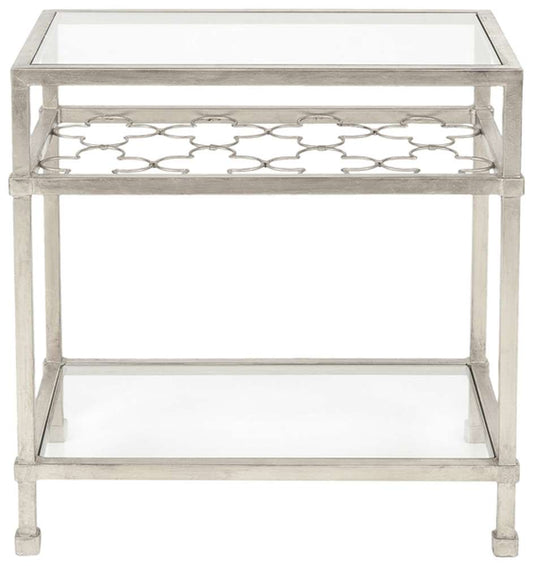 Safavieh - Hanzel Side Table - Silver - Glass - AMH8312B veiw 1