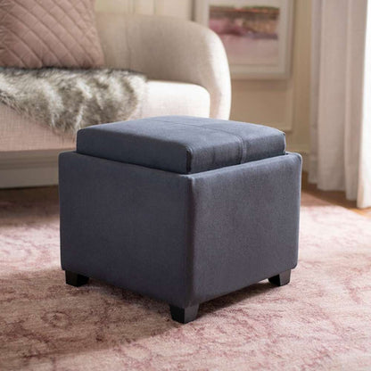 Safavieh - Harrison Single Tray Ottoman - Grey - HUD8233N veiw 2