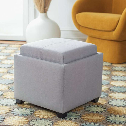 Safavieh - Harrison Single Tray Ottoman - Grey - HUD8233M veiw 2