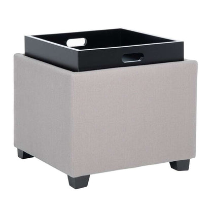 Safavieh - Harrison Single Tray Ottoman - Grey - HUD8233M veiw 3