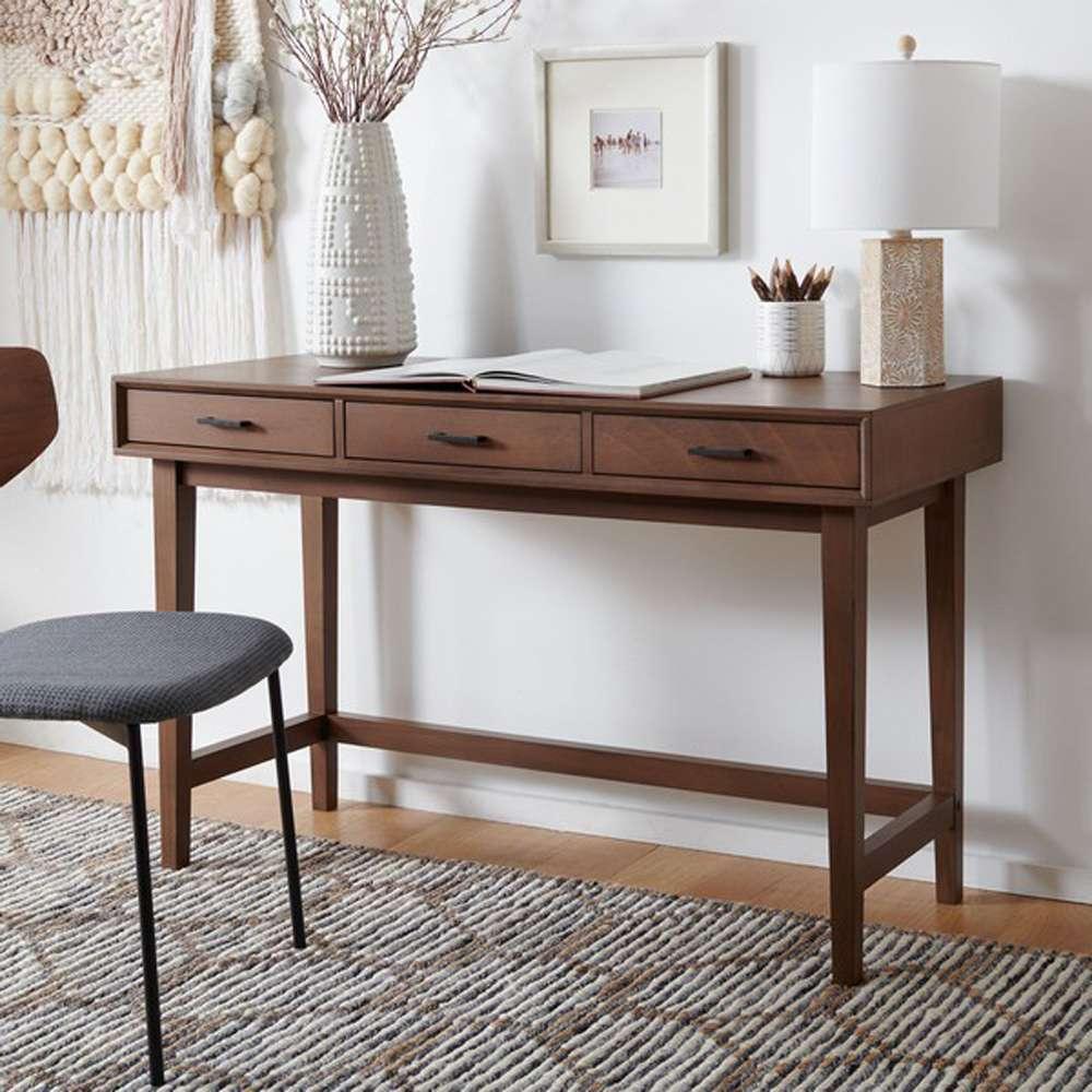 Safavieh - Hawthorn 3 Drawer Desk - Brown - DSK5709C veiw 3