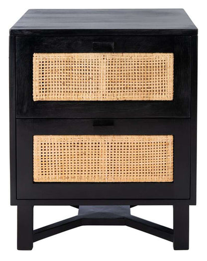 Safavieh - Hedwig 2 Drawer Nightstand - Black - Natural - NST4007C veiw 1