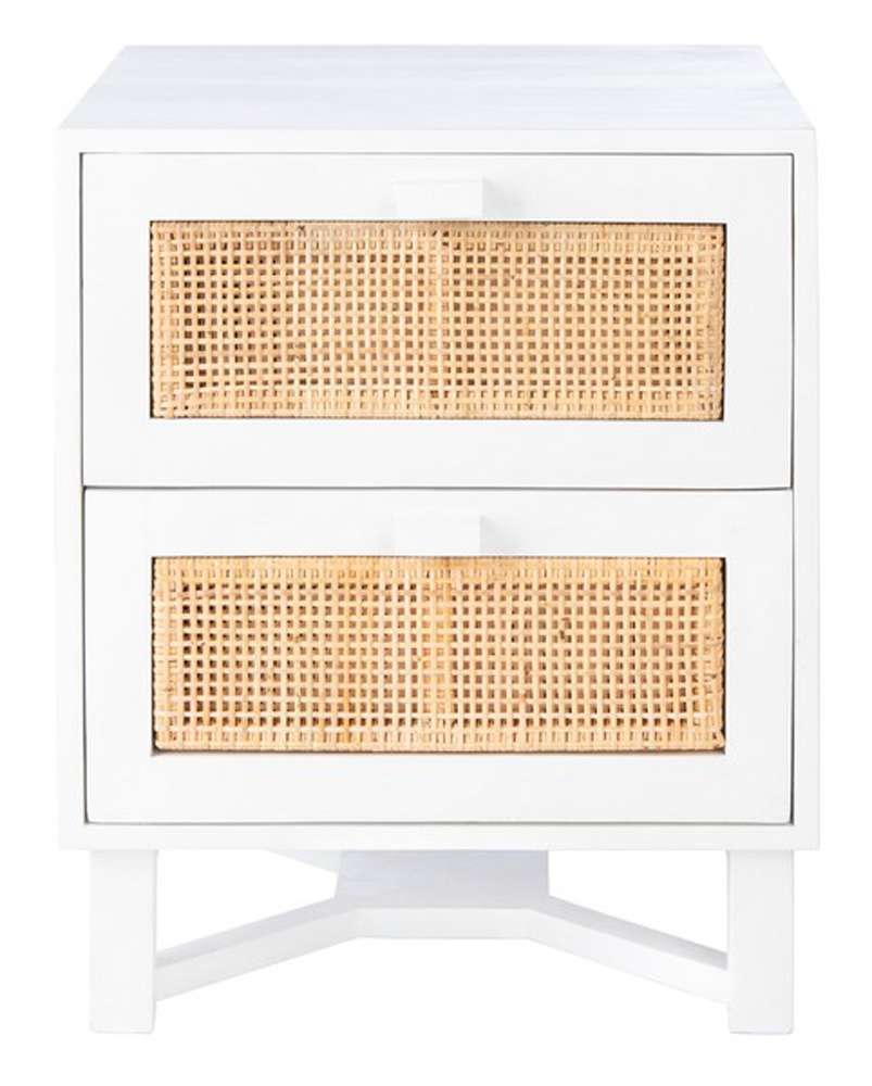 Safavieh - Hedwig 2 Drawer Nightstand - White - Natural - NST4007B veiw 1