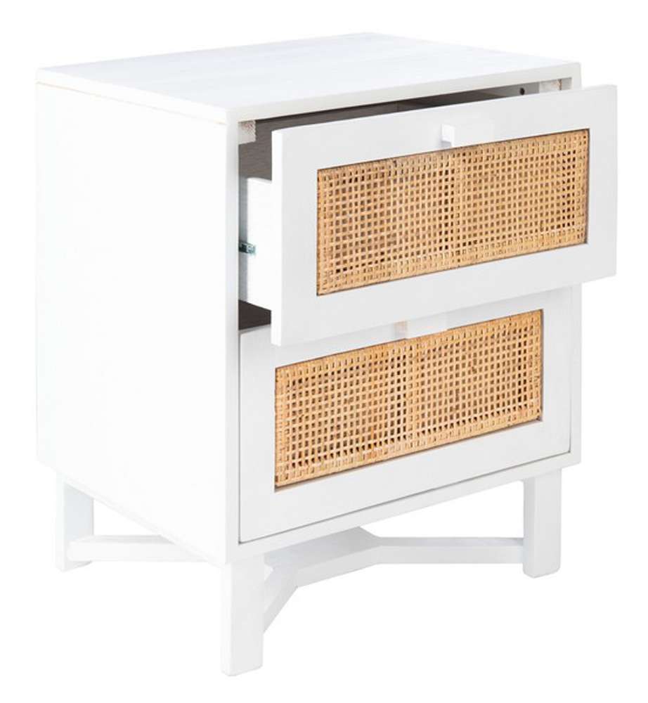 Safavieh - Hedwig 2 Drawer Nightstand - White - Natural - NST4007B veiw 4