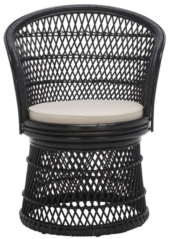 Safavieh - Iola Swivel Accnt Chair W/Cush - Black - White - SEA7043B veiw 1