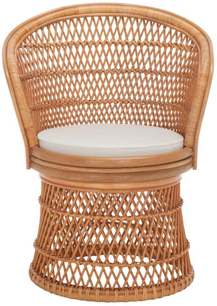 Safavieh - Iola Swivel Accnt Chair W/Cush - Natural - White - SEA7043A veiw 1