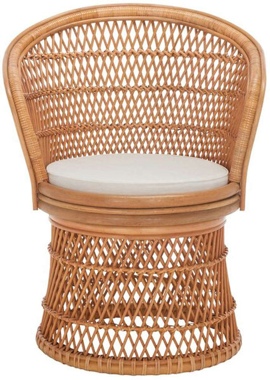 Safavieh - Iola Swivel Accnt Chair W/Cush - Natural - White - SEA7043A veiw 1