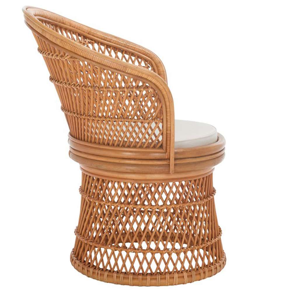 Safavieh - Iola Swivel Accnt Chair W/Cush - Natural - White - SEA7043A veiw 4