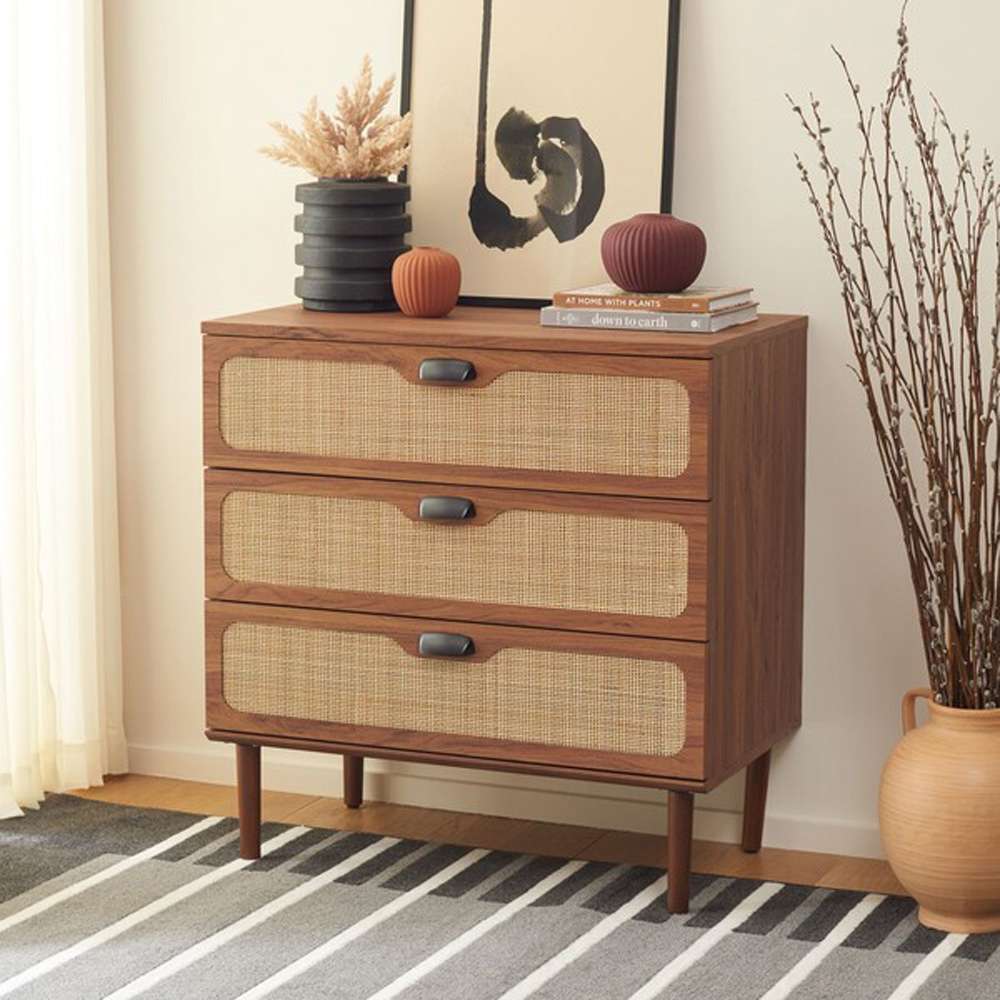 Safavieh - Irelia 3 Drawer Chest - Walnut - Natural - CHS9602A veiw 3