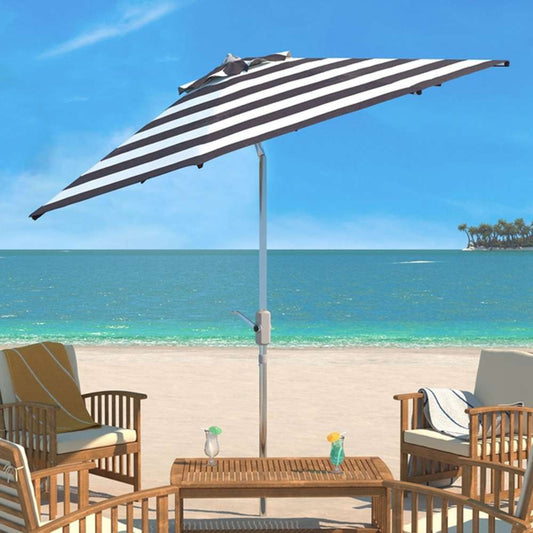 Safavieh - Iris Fashion Line 9Ft Umbrella - Black - White - PAT8004E veiw 1