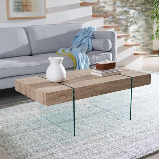 Safavieh - Jacob Coffee Table - Natural - Glass - COF7001C veiw 2