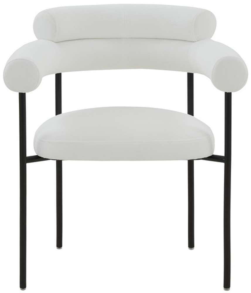 Safavieh - Jaslene Curved Back Dining Chair - White - Black - SFV4791A veiw 1
