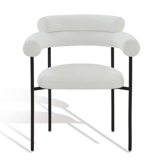 Safavieh - Jaslene Curved Back Dining Chair - White - Black - SFV4791A veiw 2