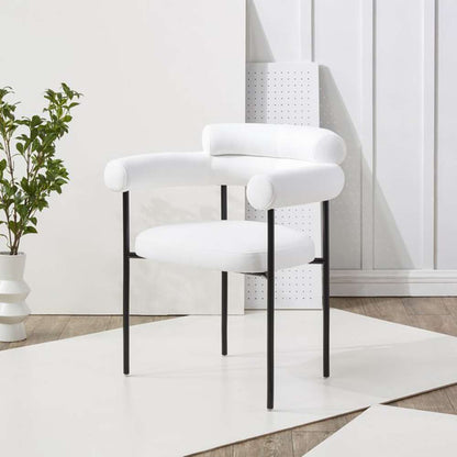 Safavieh - Jaslene Curved Back Dining Chair - White - Black - SFV4791A veiw 3