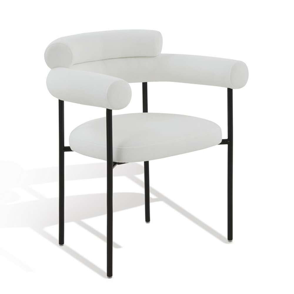 Safavieh - Jaslene Curved Back Dining Chair - White - Black - SFV4791A veiw 4