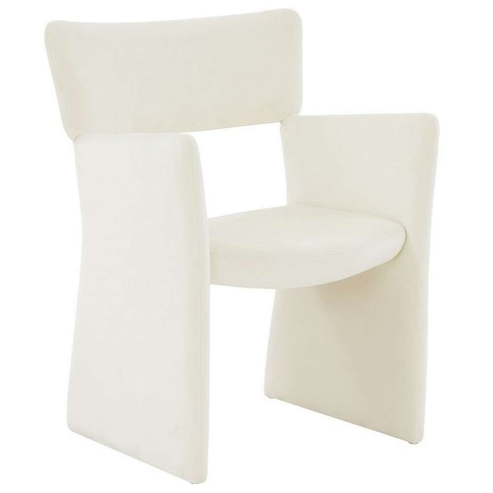 Safavieh - Jayke Velvet Dining Chair - Creme - SFV5100A veiw 3