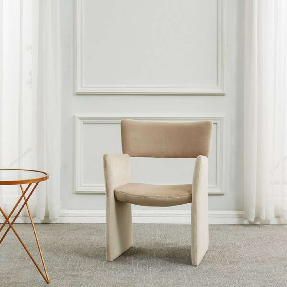 Safavieh - Jayke Velvet Dining Chair - Light Brown - SFV5100B veiw 2