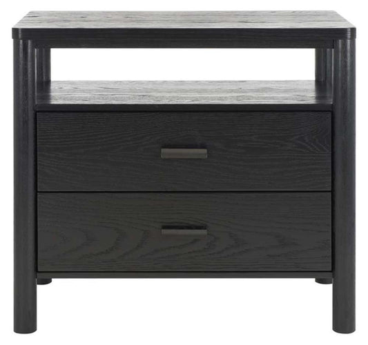 Safavieh - Jaylessa Wood Nightstand - Black - SFV2148B veiw 1