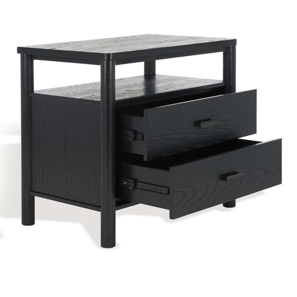 Safavieh - Jaylessa Wood Nightstand - Black - SFV2148B veiw 3