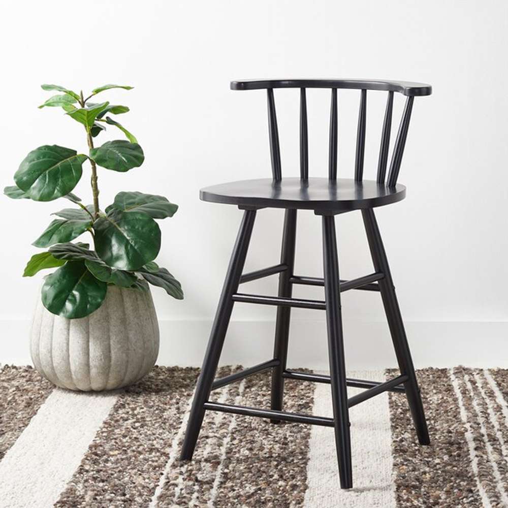 Safavieh - Jay Wood Counter Stool - Black - BST1403A veiw 2