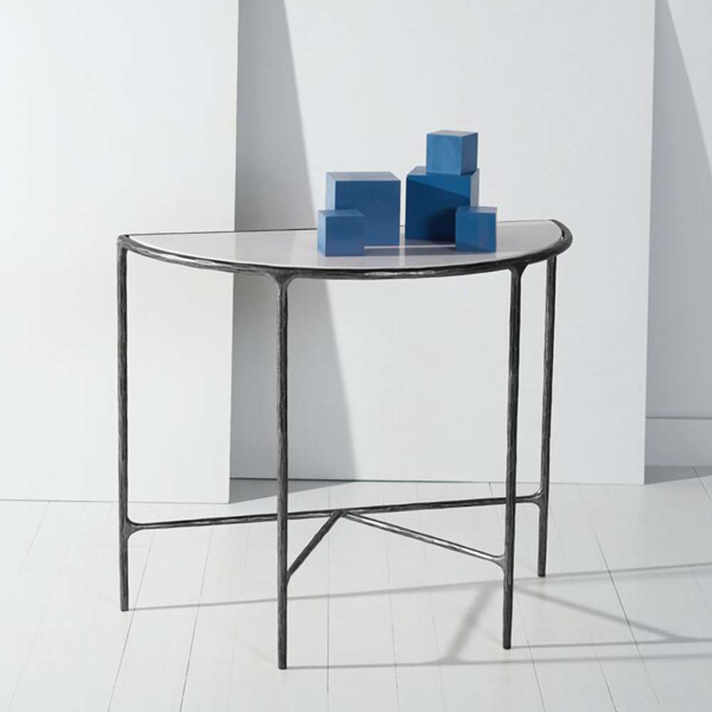 Safavieh - Jessa Forged Metal Console Table - Black - White - SFV9506D veiw 3