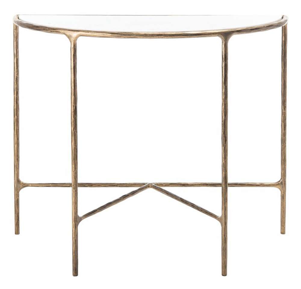 Safavieh - Jessa Forged Metal Console Table - White - Brass - SFV9506C veiw 1