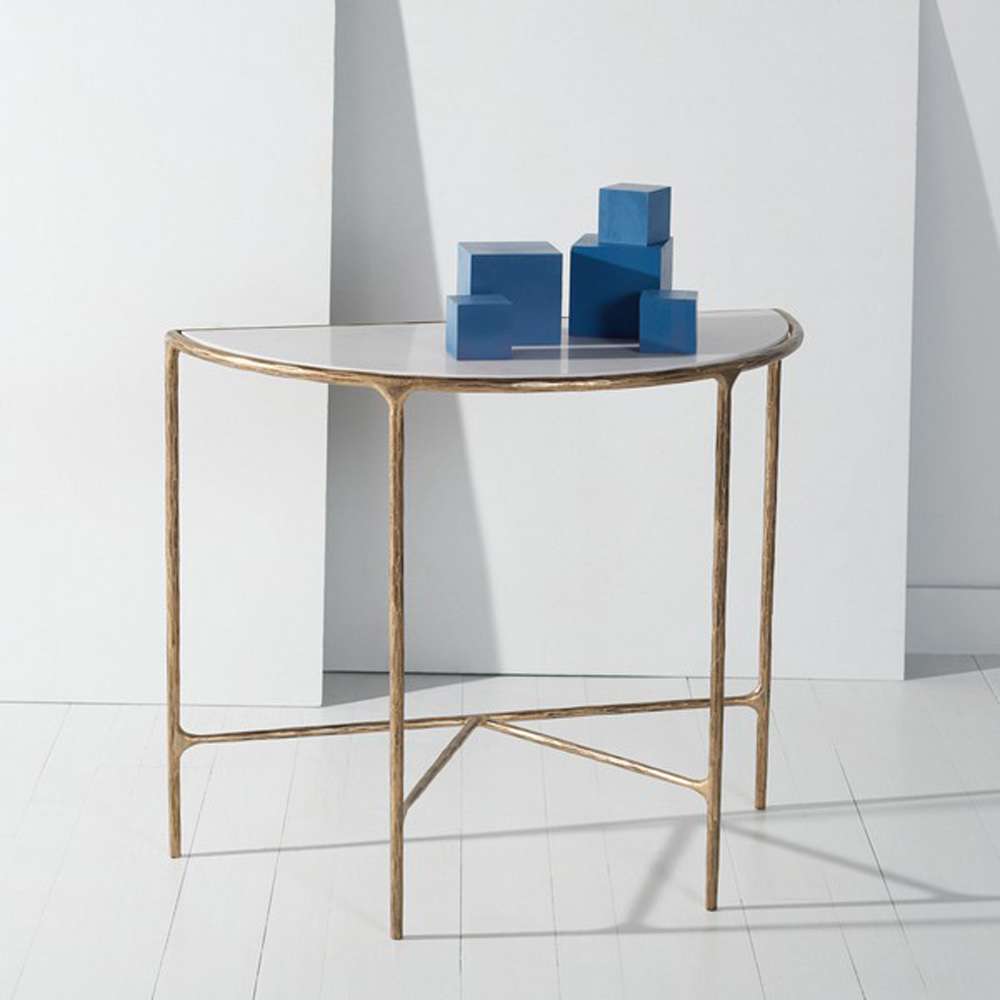 Safavieh - Jessa Forged Metal Console Table - White - Brass - SFV9506C veiw 2