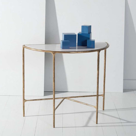 Safavieh - Jessa Forged Metal Console Table - White - Brass - SFV9506C veiw 2