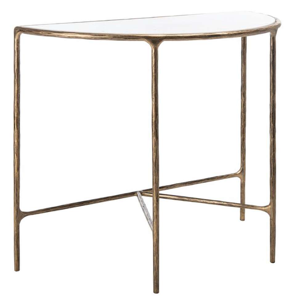 Safavieh - Jessa Forged Metal Console Table - White - Brass - SFV9506C veiw 3