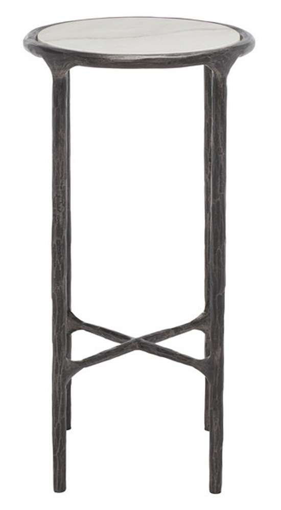 Safavieh - Jessa Metal Tall Round End Table - Black - White - SFV9504D veiw 1