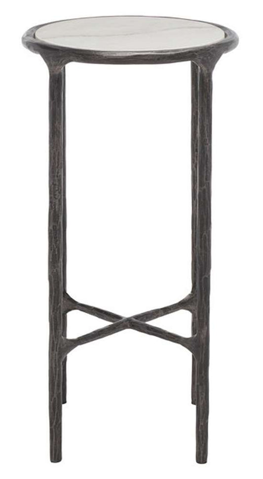 Safavieh - Jessa Metal Tall Round End Table - Black - White - SFV9504D veiw 1