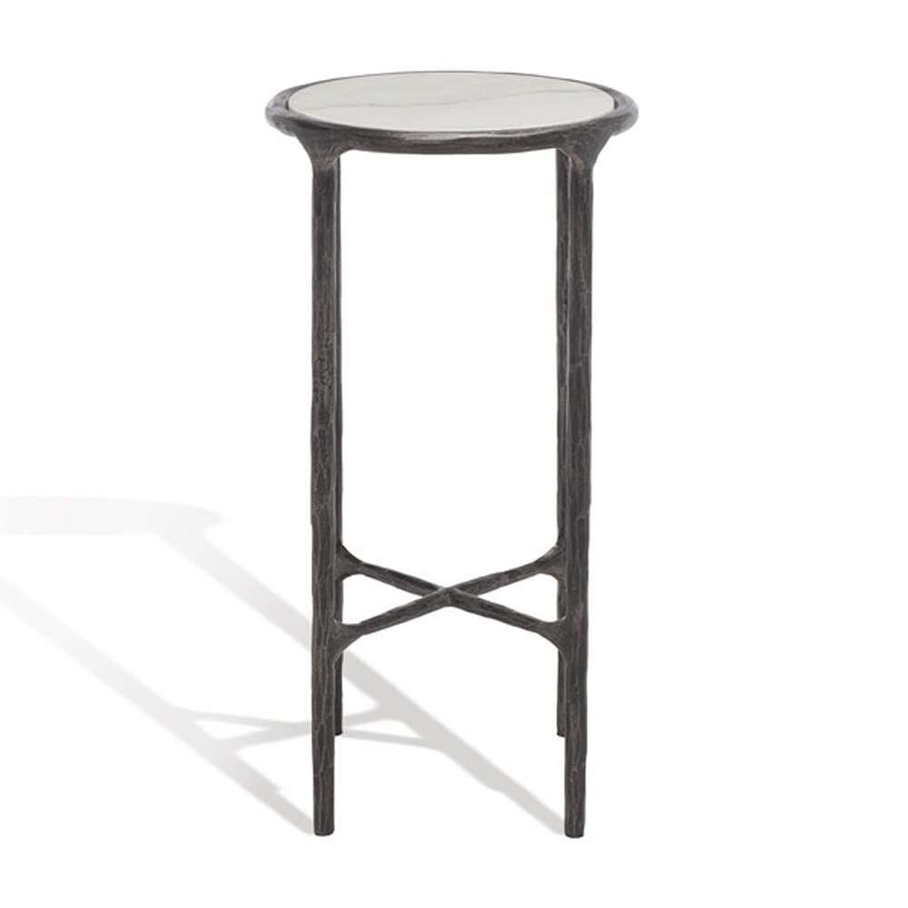 Safavieh - Jessa Metal Tall Round End Table - Black - White - SFV9504D veiw 2