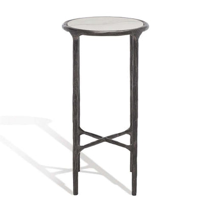 Safavieh - Jessa Metal Tall Round End Table - Black - White - SFV9504D veiw 2