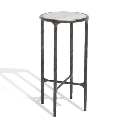 Safavieh - Jessa Metal Tall Round End Table - Black - White - SFV9504D veiw 4