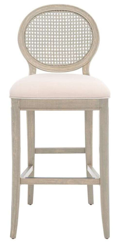 Safavieh - Karlee Rattan Back Barstool - Beige - Rustic Grey  (Set of 2) - SFV2132A-SET2 veiw 1