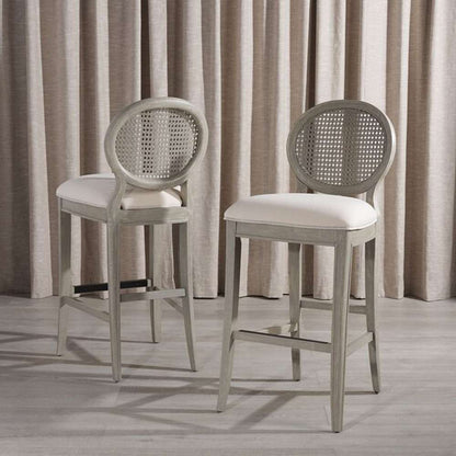 Safavieh - Karlee Rattan Back Barstool - Beige - Rustic Grey  (Set of 2) - SFV2132A-SET2 veiw 3