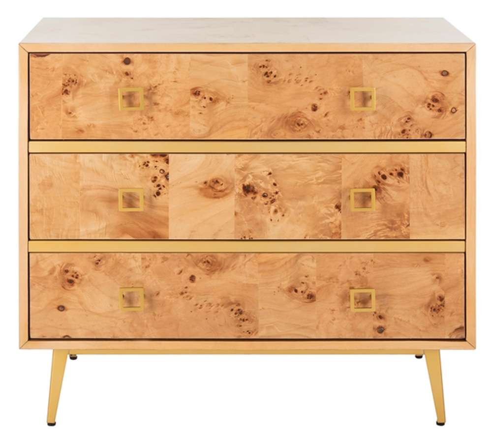 Safavieh - Katia 3 Drawer Chest - Natural - Gold - CHS6413A veiw 1