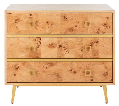 Safavieh - Katia 3 Drawer Chest - Natural - Gold - CHS6413A veiw 1