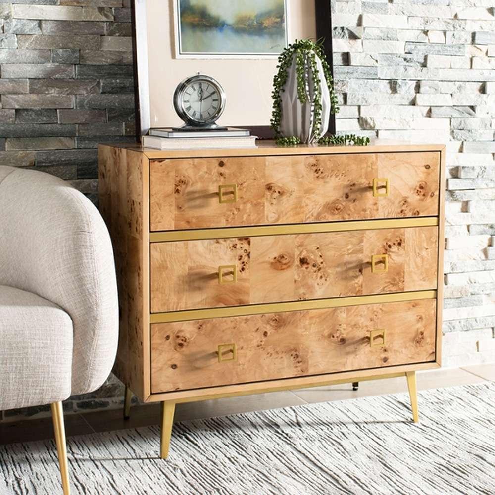 Safavieh - Katia 3 Drawer Chest - Natural - Gold - CHS6413A veiw 3