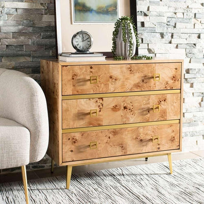 Safavieh - Katia 3 Drawer Chest - Natural - Gold - CHS6413A veiw 3