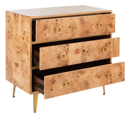 Safavieh - Katia 3 Drawer Chest - Natural - Gold - CHS6413A veiw 4