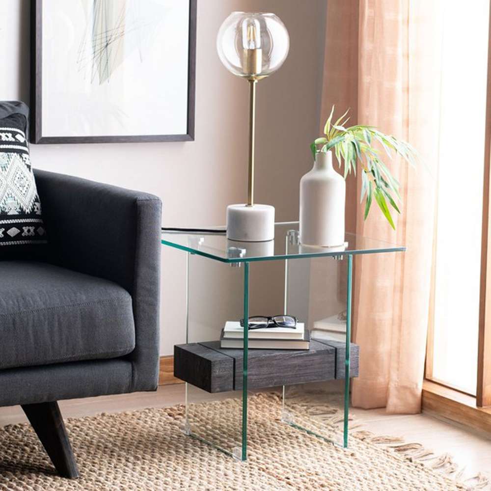 Safavieh - Kayley Accent Table - Glass - Black Oak - ACC7001B veiw 2